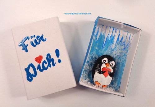 Schachtelgeschenk Pinguin